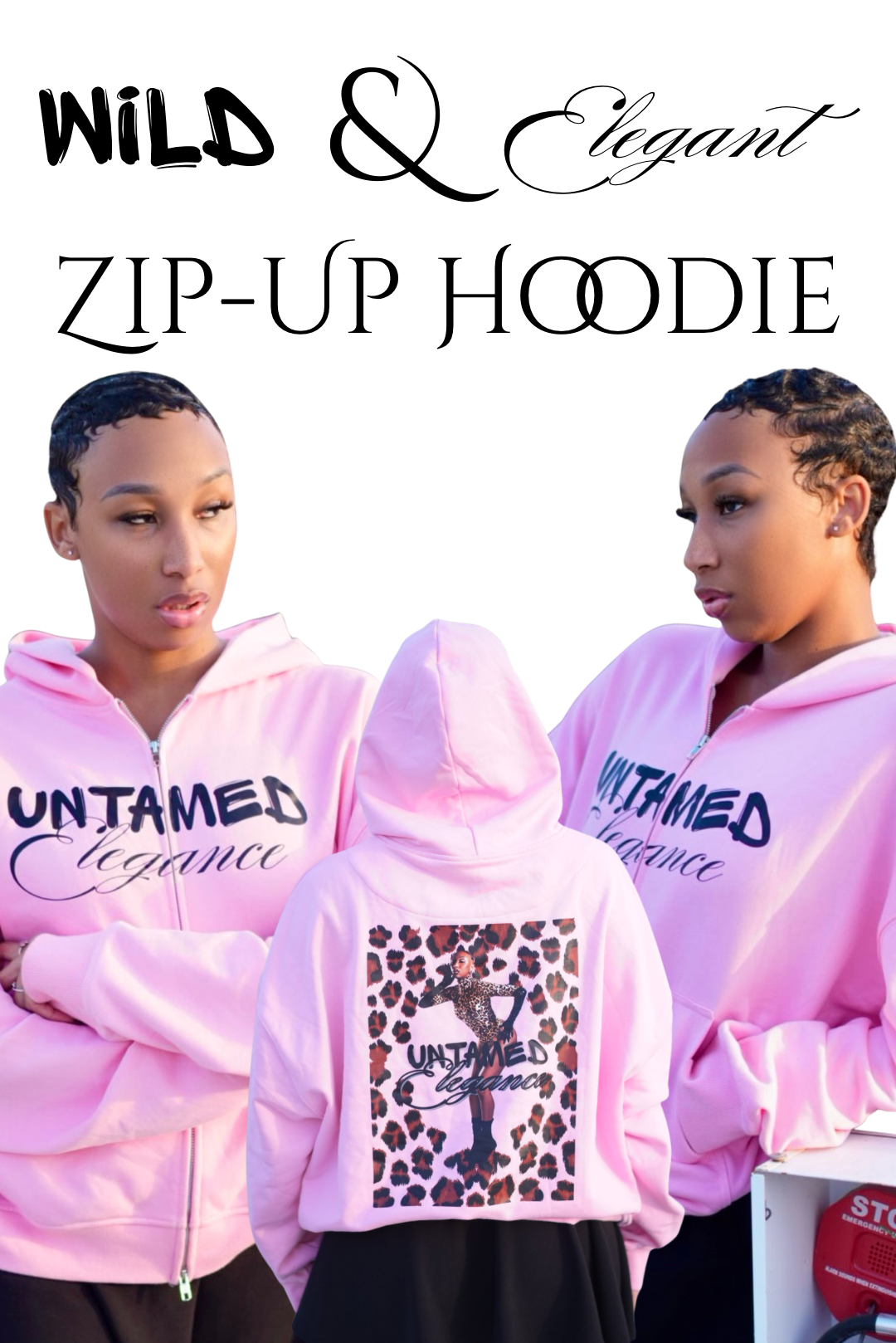 Wild & Elegant Zip-Up Hoodie
